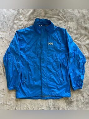 Helly Hansen Youth Blue Waterproof Rain Jacket Size 152/12